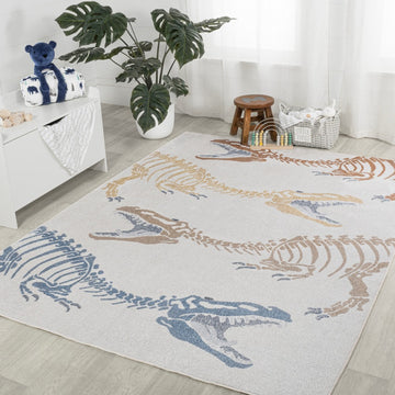Kingdarr T-rex Modern Kids Machine-washable Area Rug